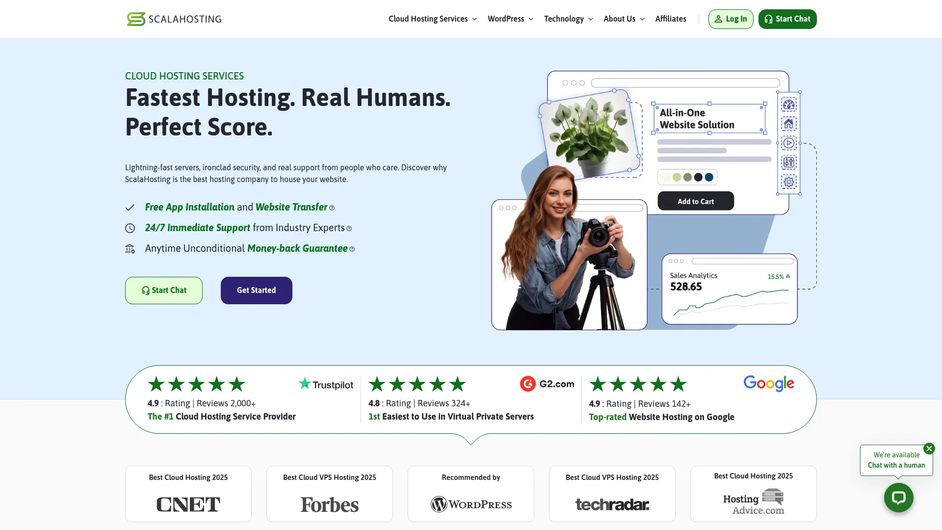 ScalaHosting homepage screenshot