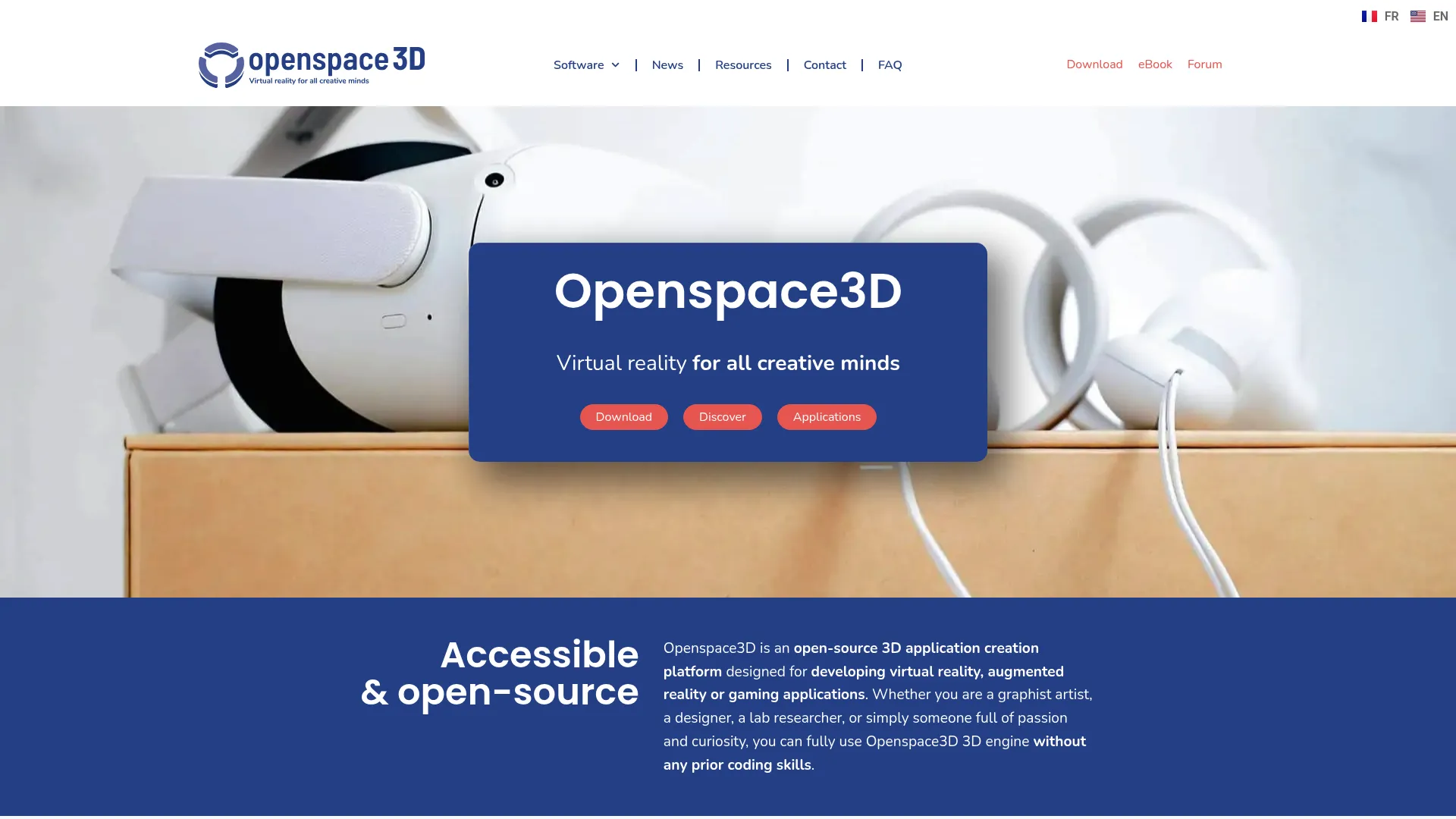 OpenSpace3D open-source 3D and XR application builder homepage