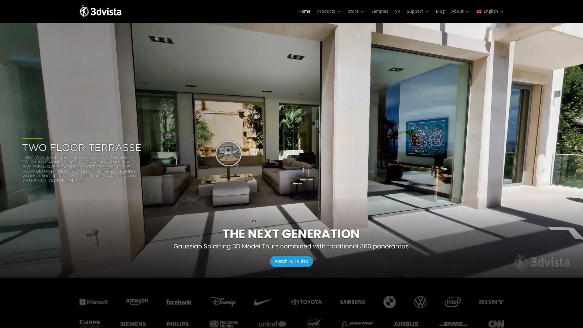 3DVista virtual tour software homepage