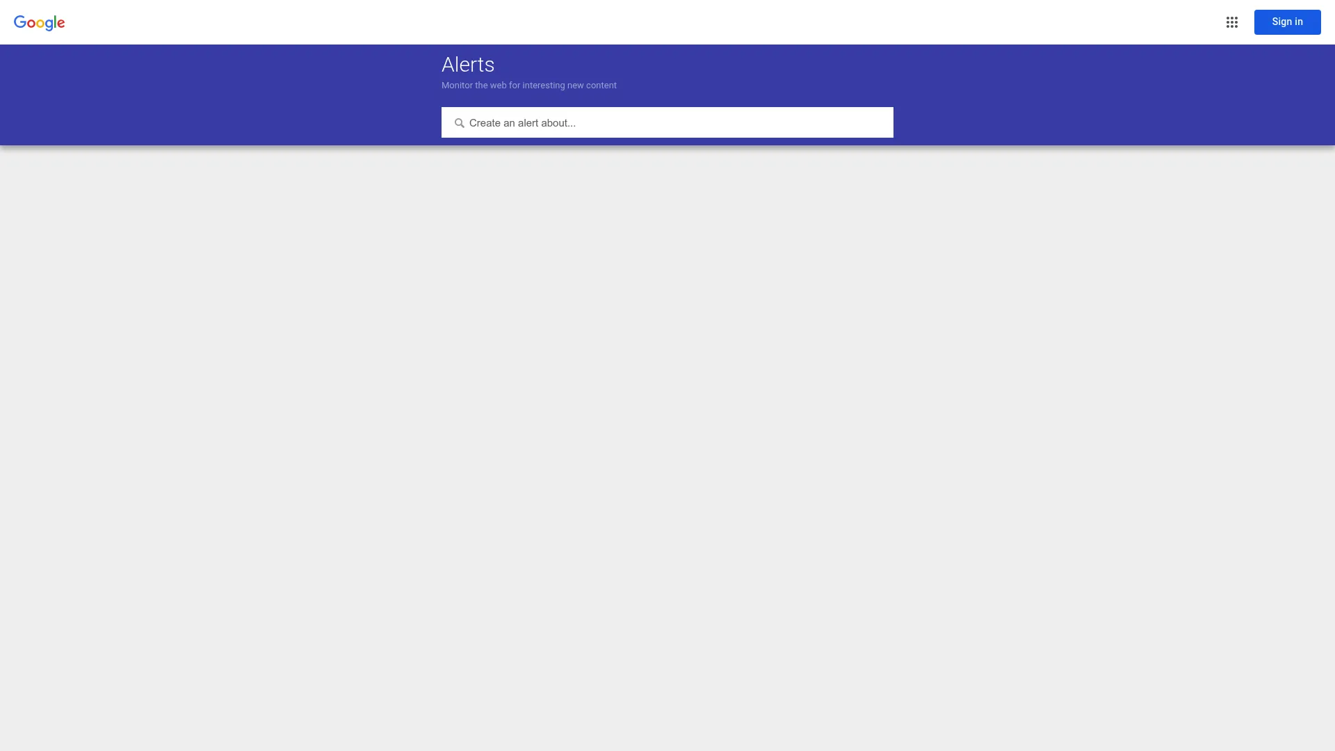 Google Alerts setup screen for monitoring brand mentions