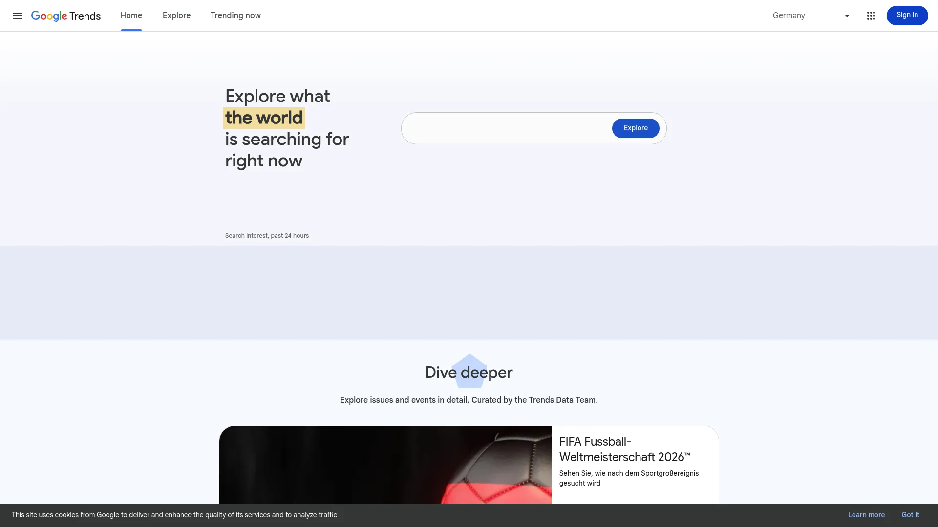 Google Trends interface showing search interest over time