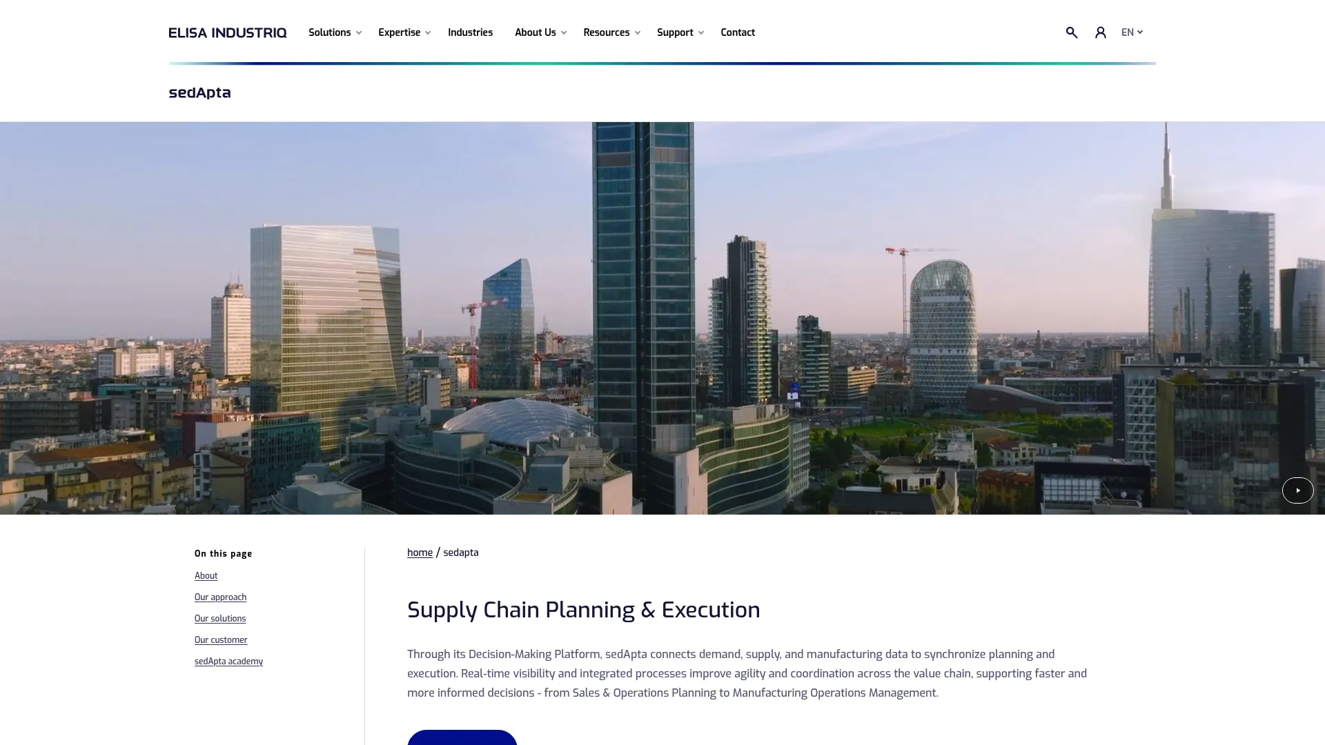 SedaptaSuite supply chain and manufacturing operations