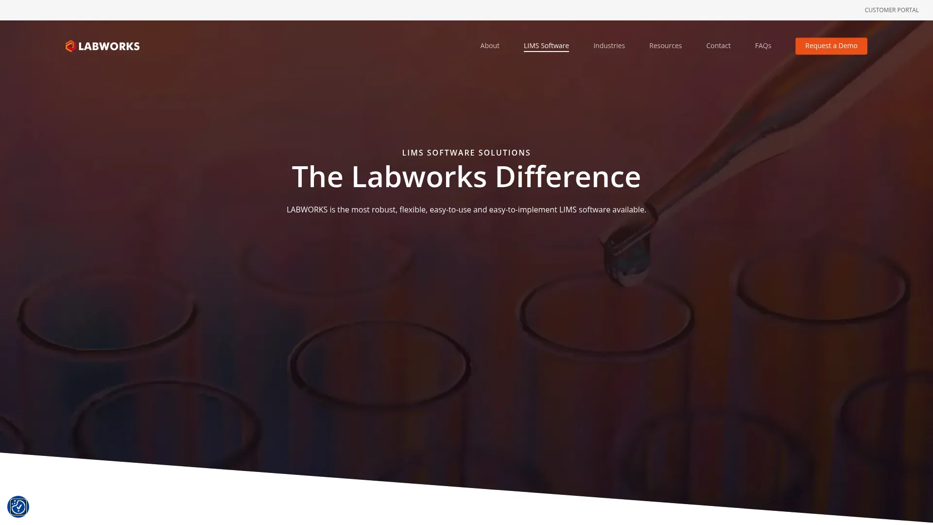 Labworks LIMS page screenshot
