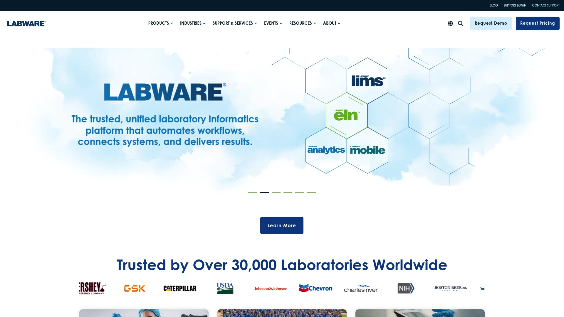 LabWare homepage screenshot