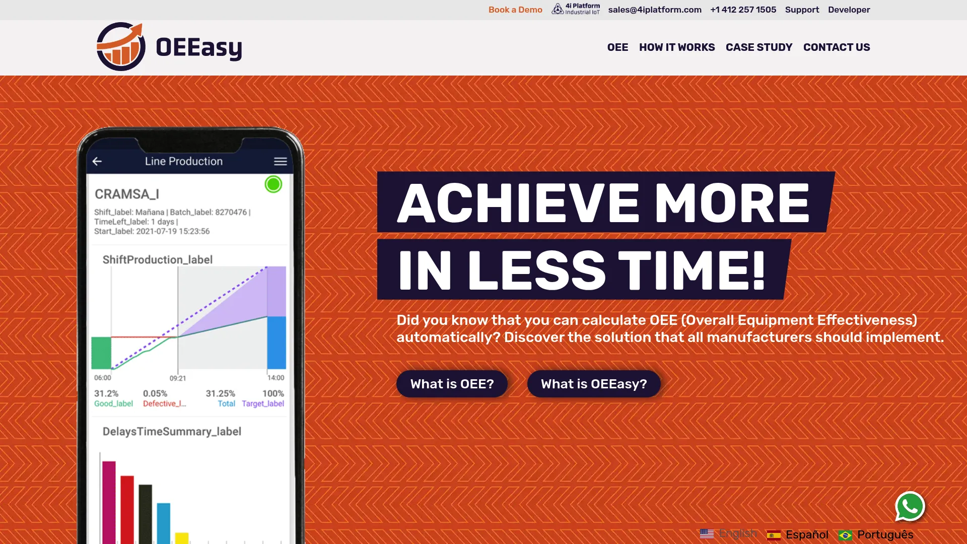 OEEasy browser-based OEE measurement interface