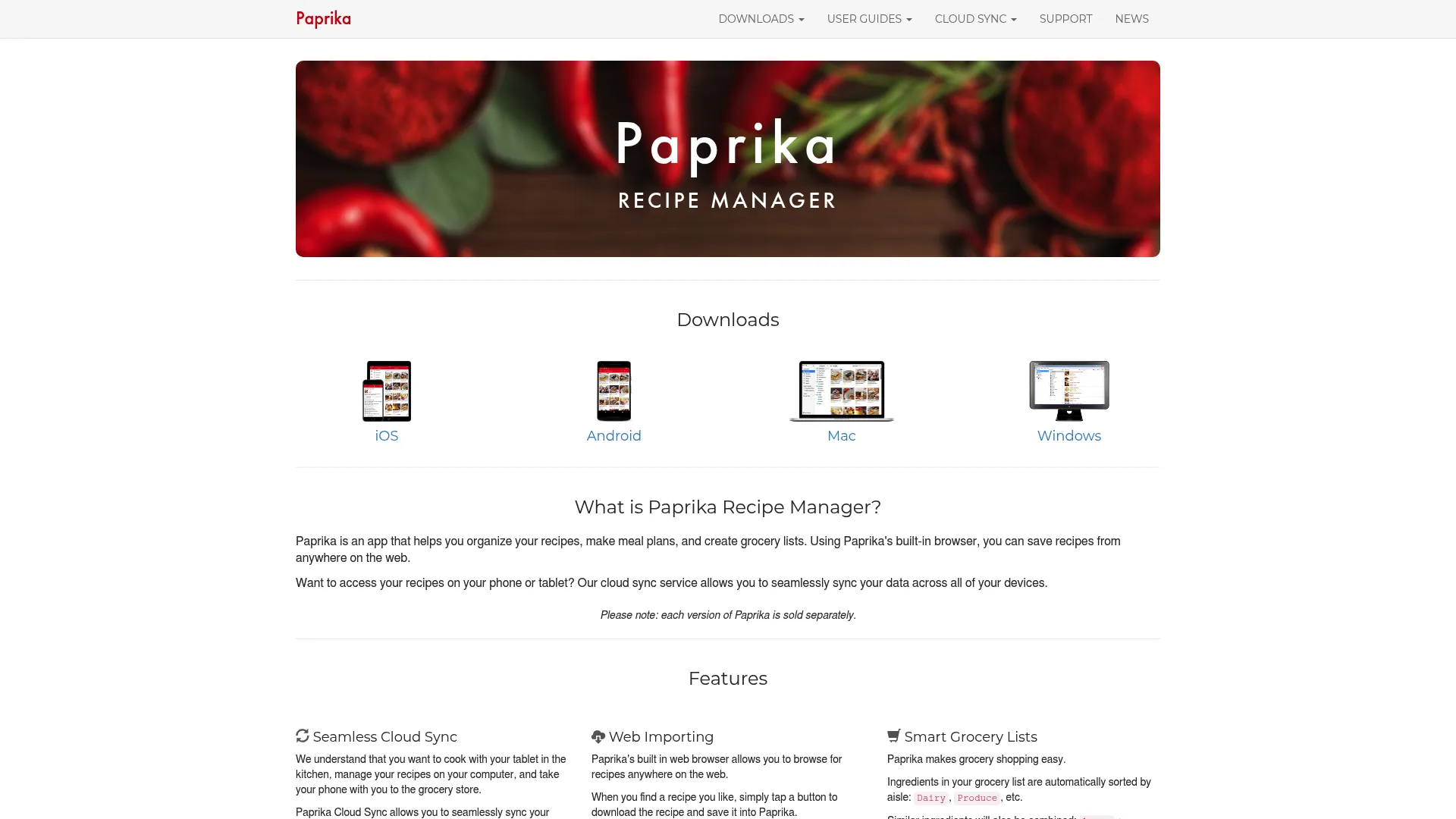 Paprika recipe manager app for home cooks