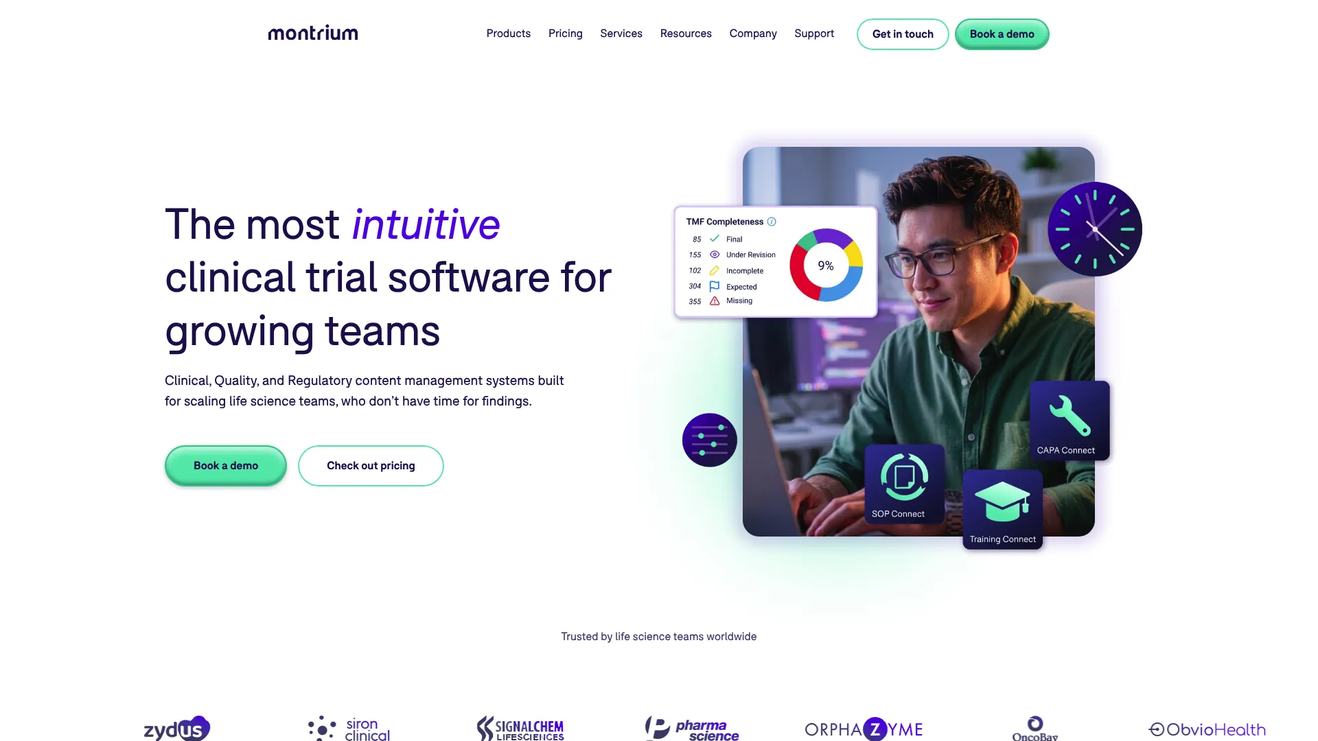 Montrium homepage screenshot