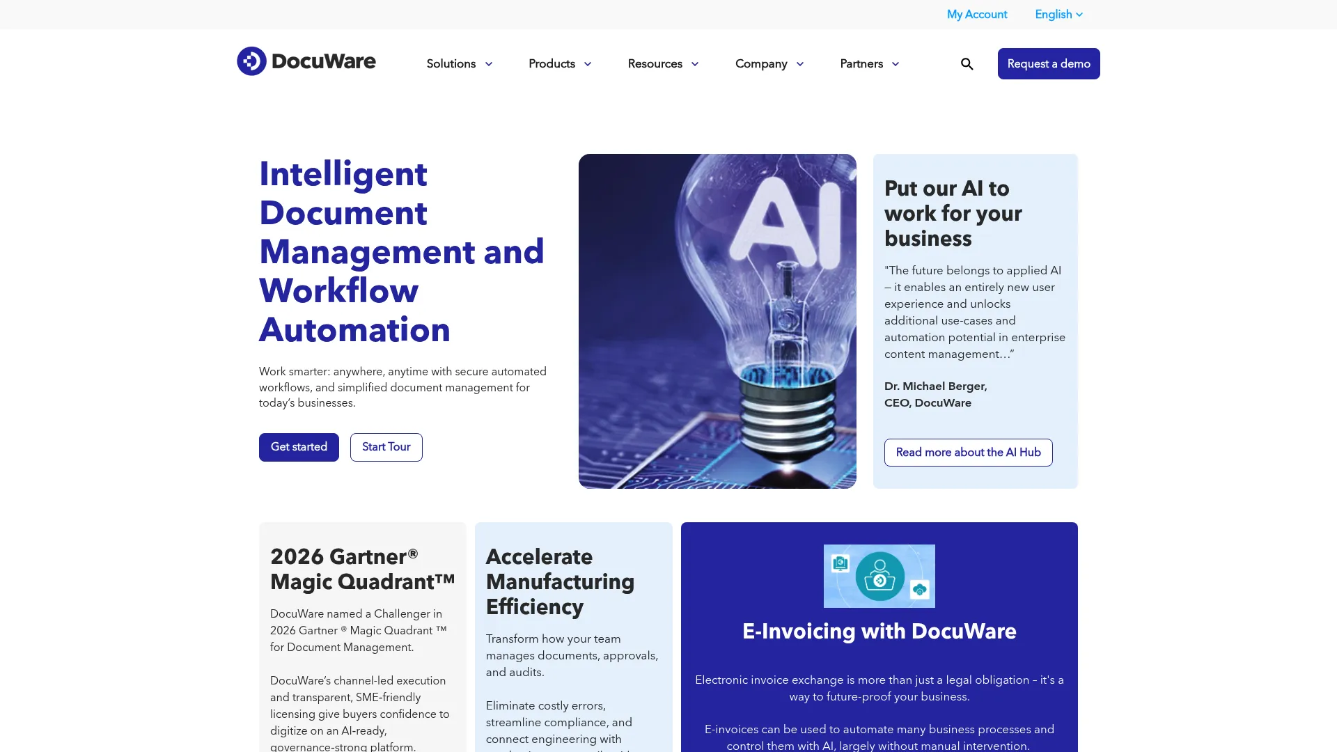 DocuWare document management and workflow automation interface