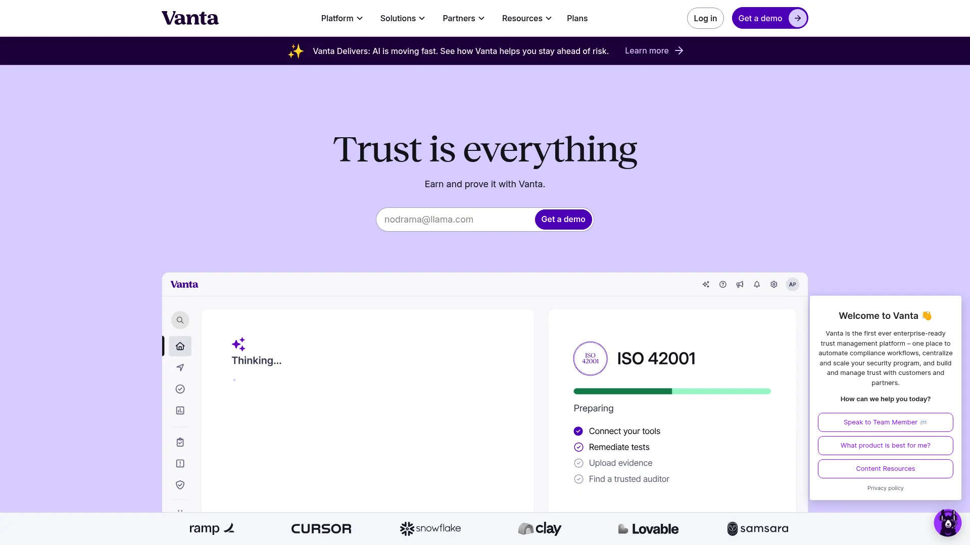 Vanta trust and compliance platform