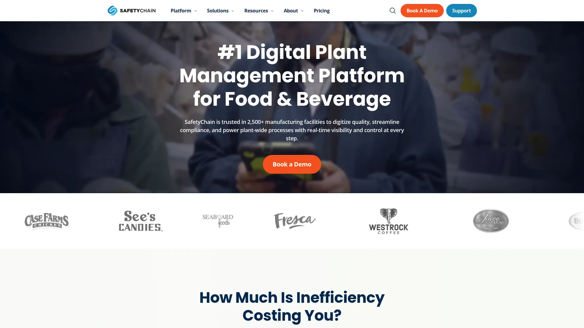 SafetyChain digital plant management software for food and beverage manufacturers