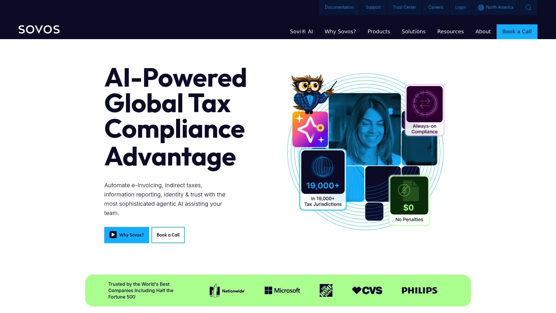 Sovos global tax compliance platform homepage