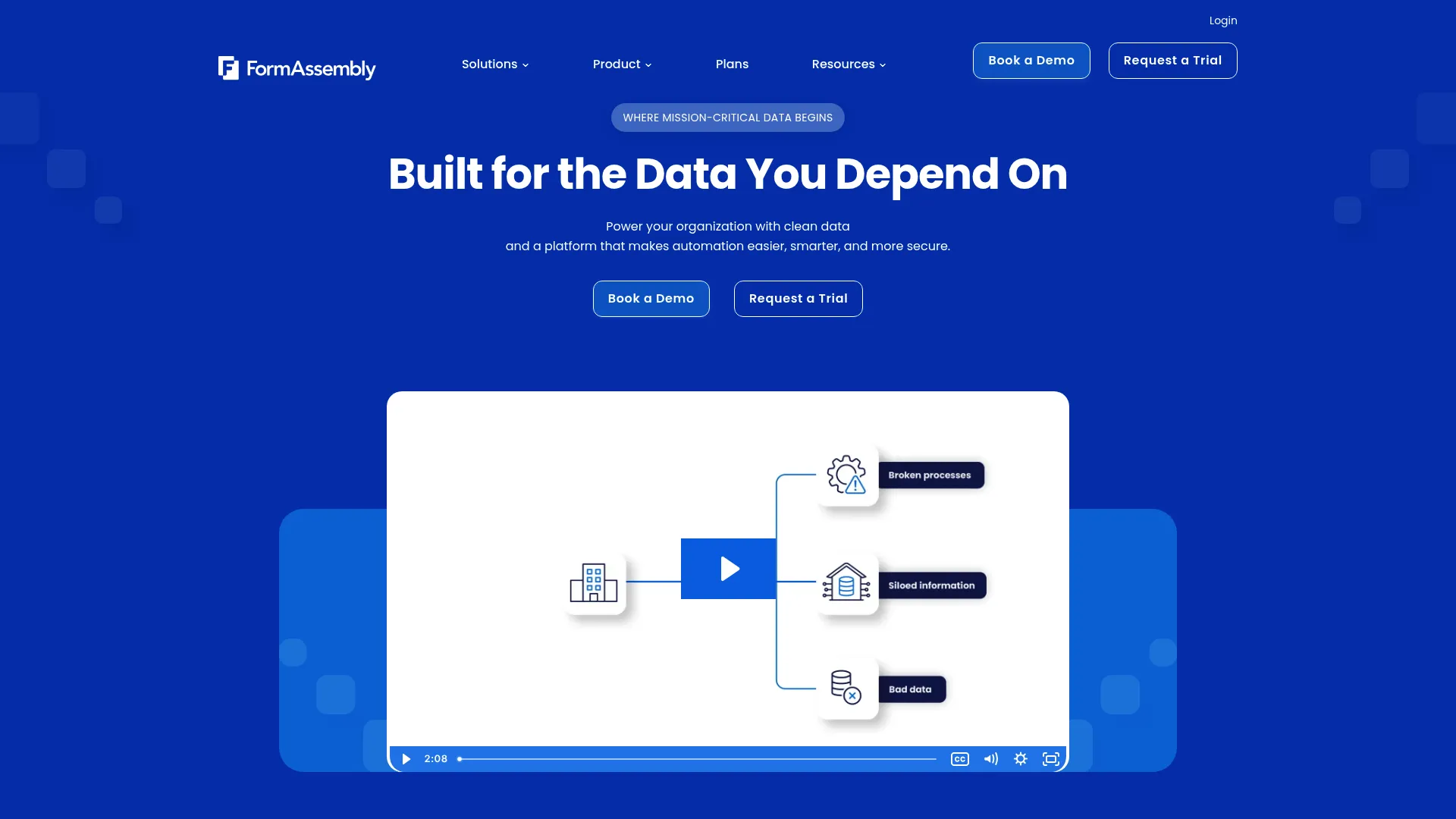 FormAssembly enterprise data collection platform homepage
