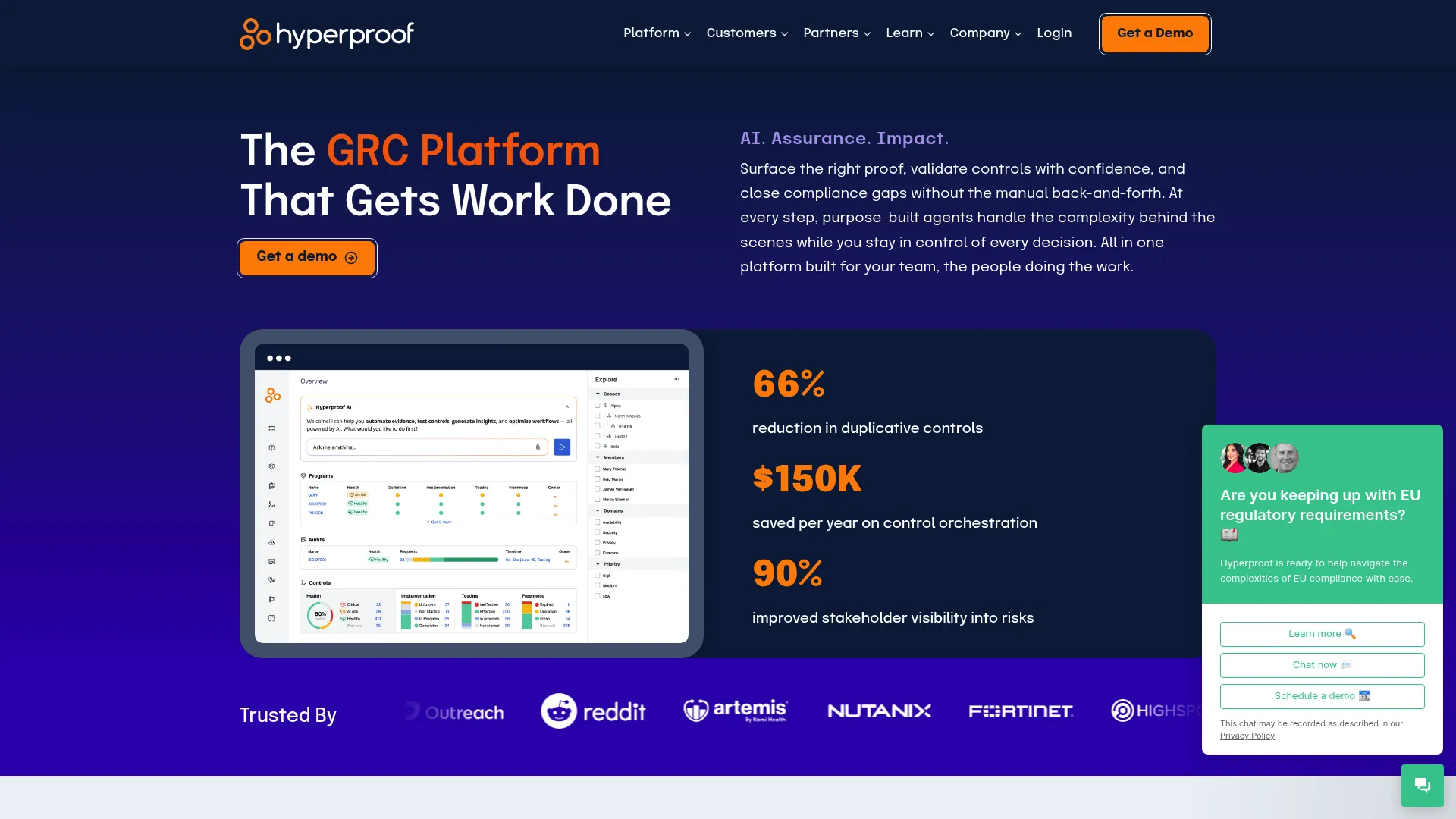 Hyperproof AI-powered GRC and compliance platform screenshot