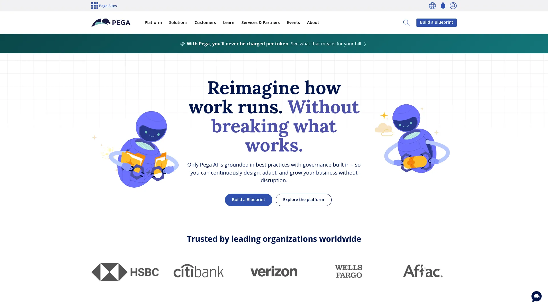 Pega AI decisioning and workflow automation platform homepage