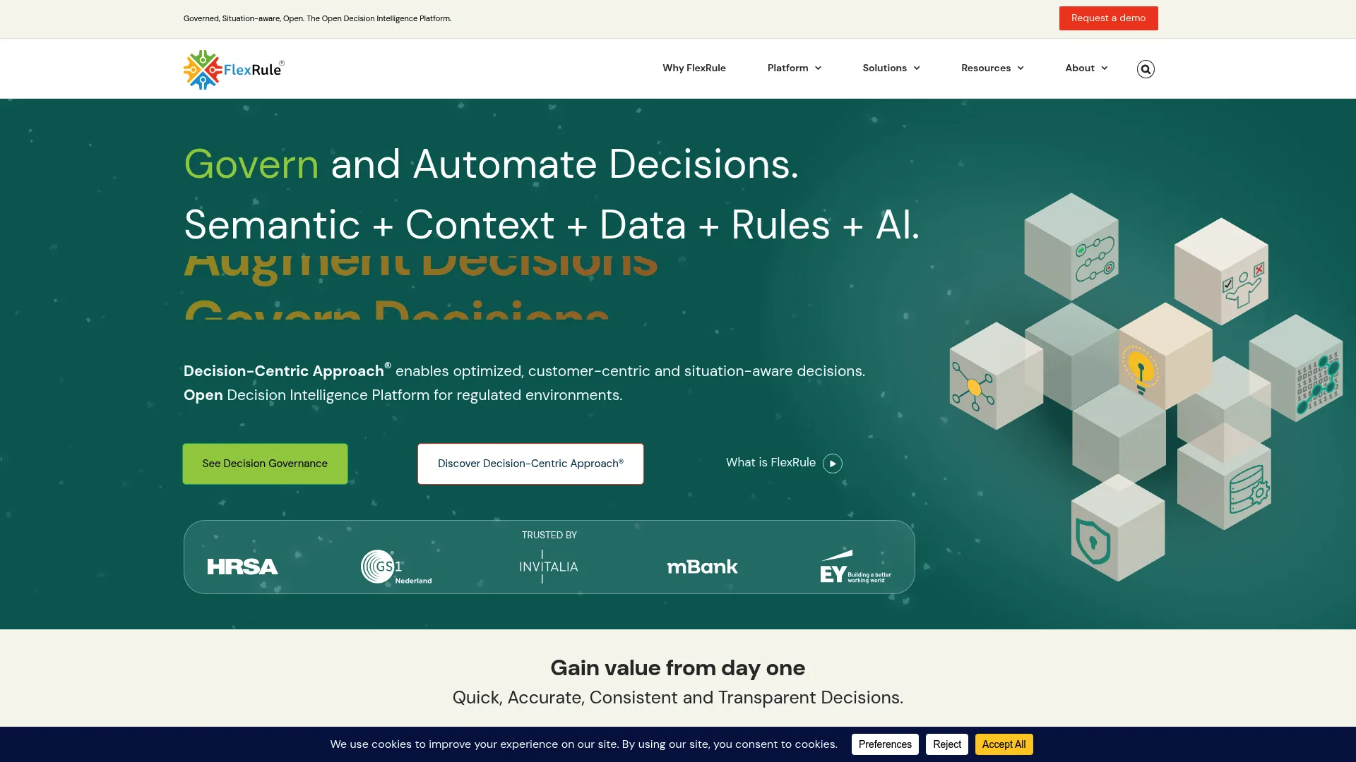FlexRule decision intelligence platform homepage