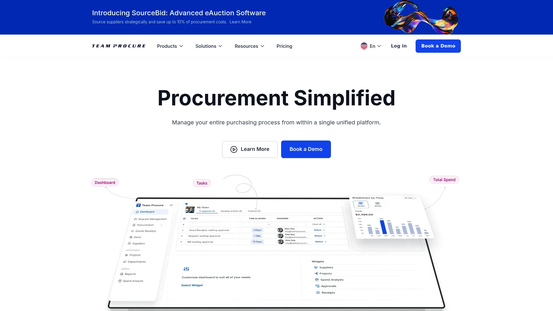 Team Procure purchase request and approval workflow