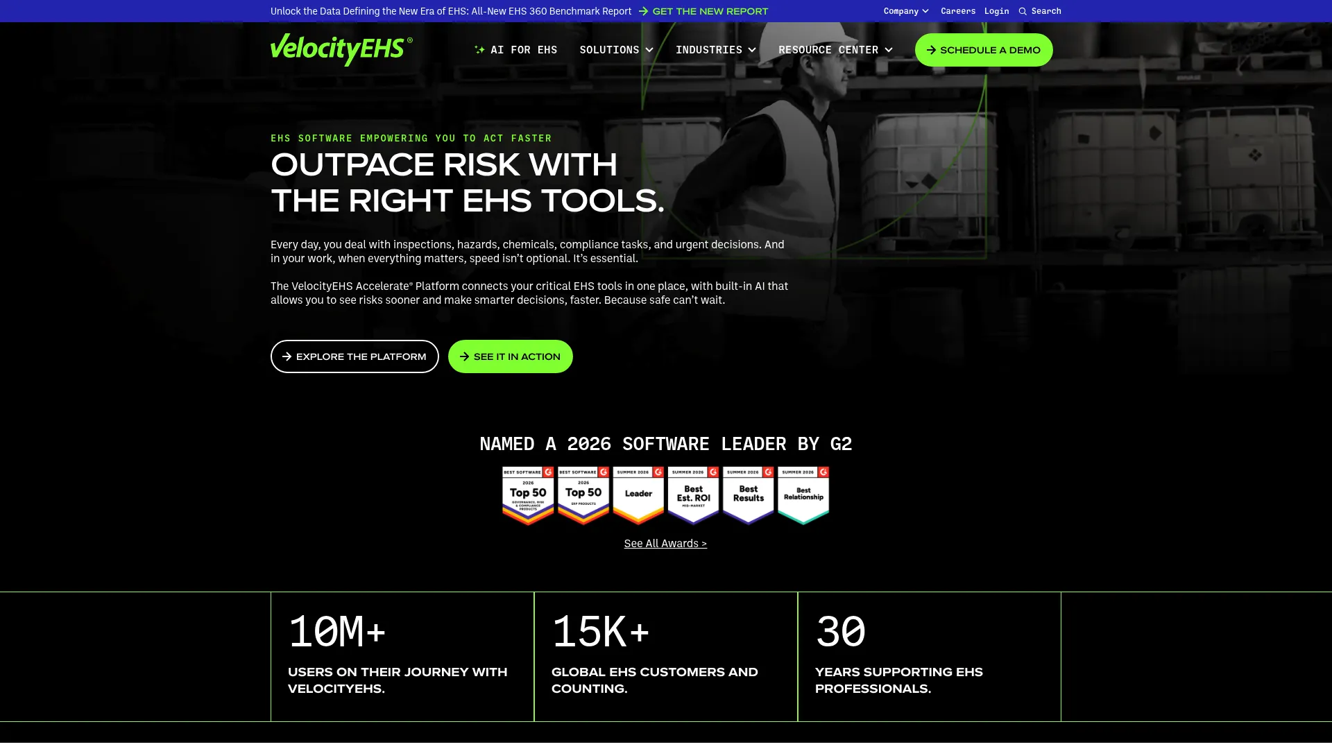 VelocityEHS platform dashboard