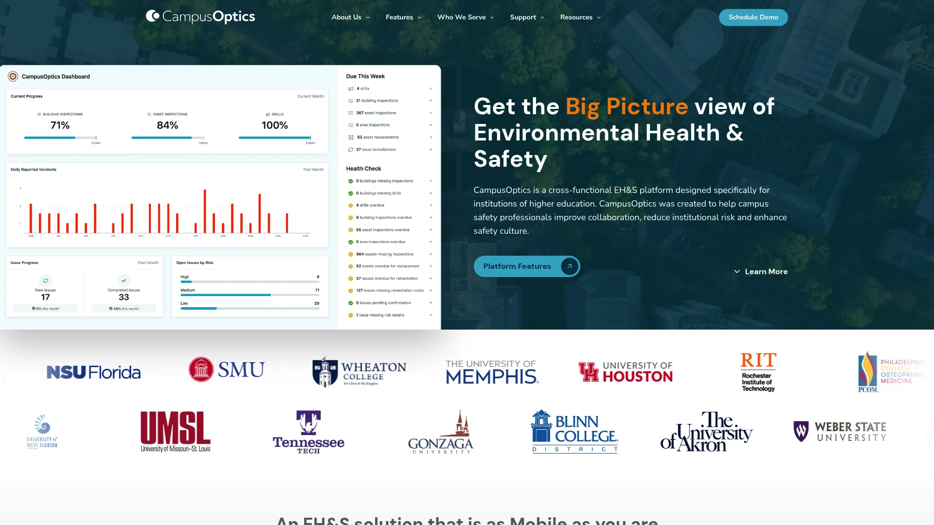 CampusOptics higher education EH&S platform