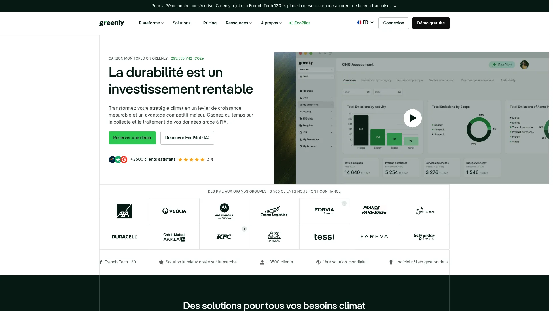Greenly carbon management software homepage