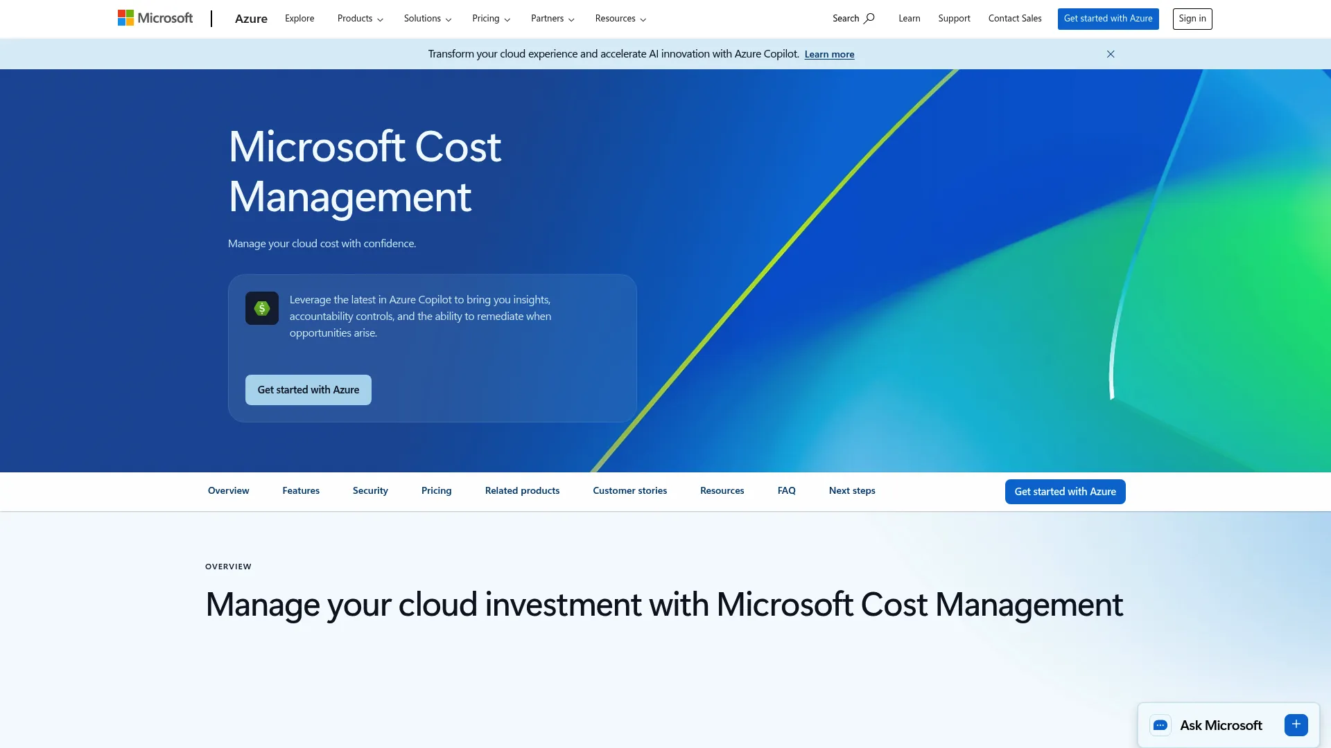 Microsoft Cost Management screenshot