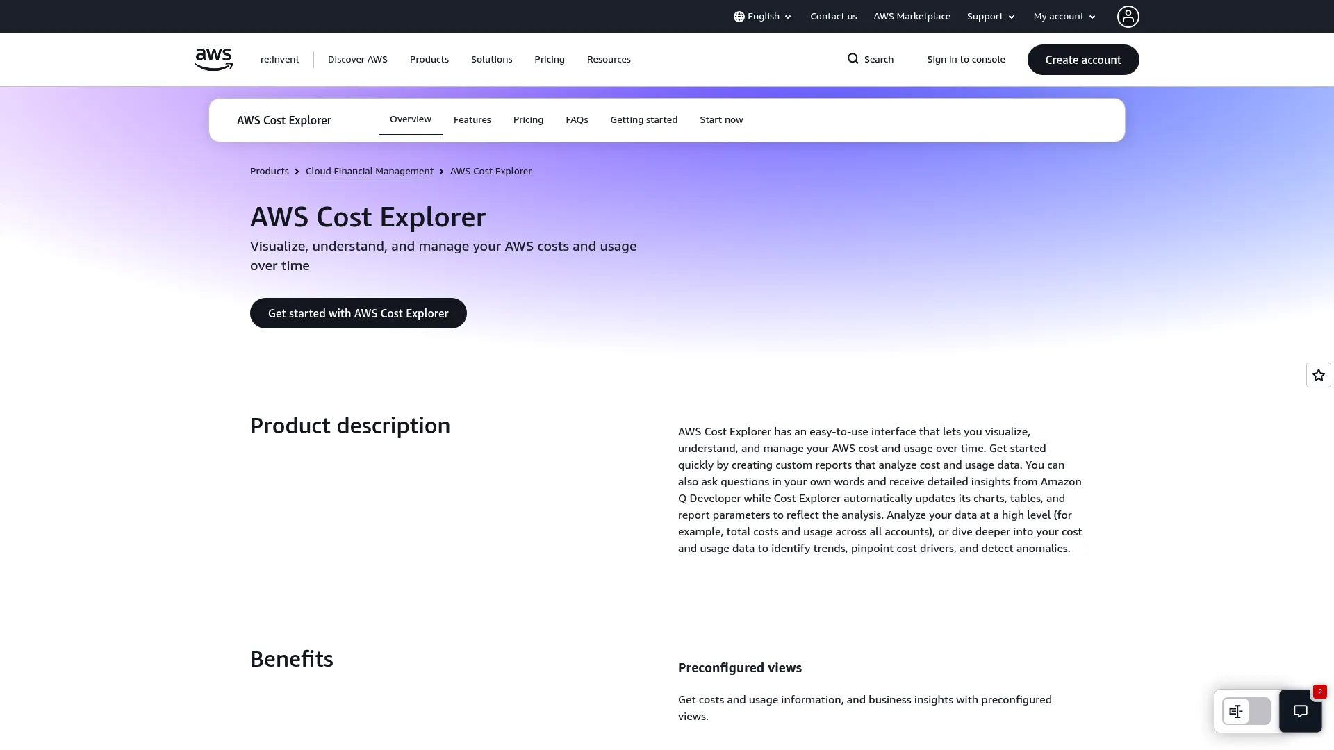 AWS Cost Explorer screenshot