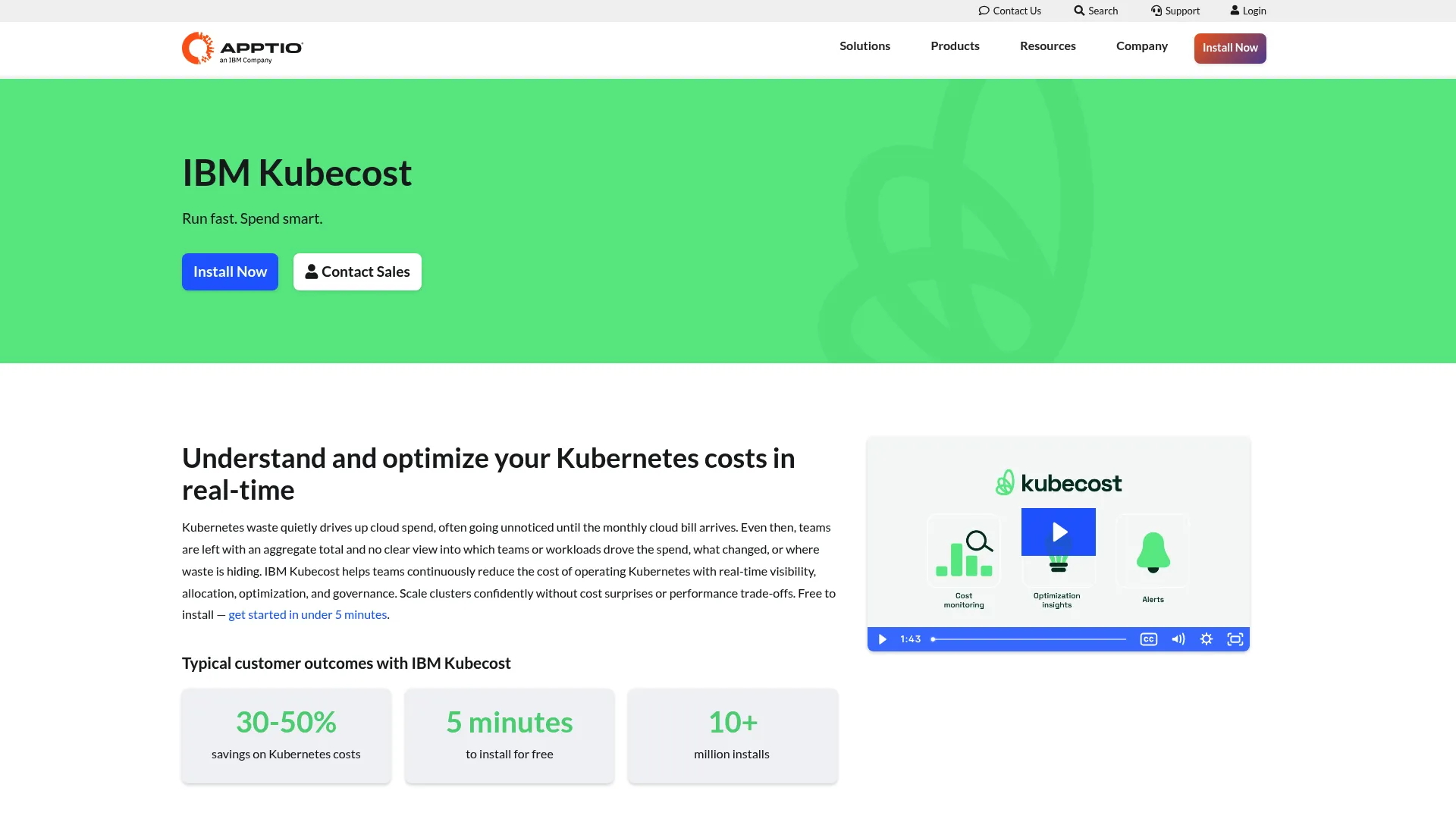 Kubecost Kubernetes cost platform screenshot