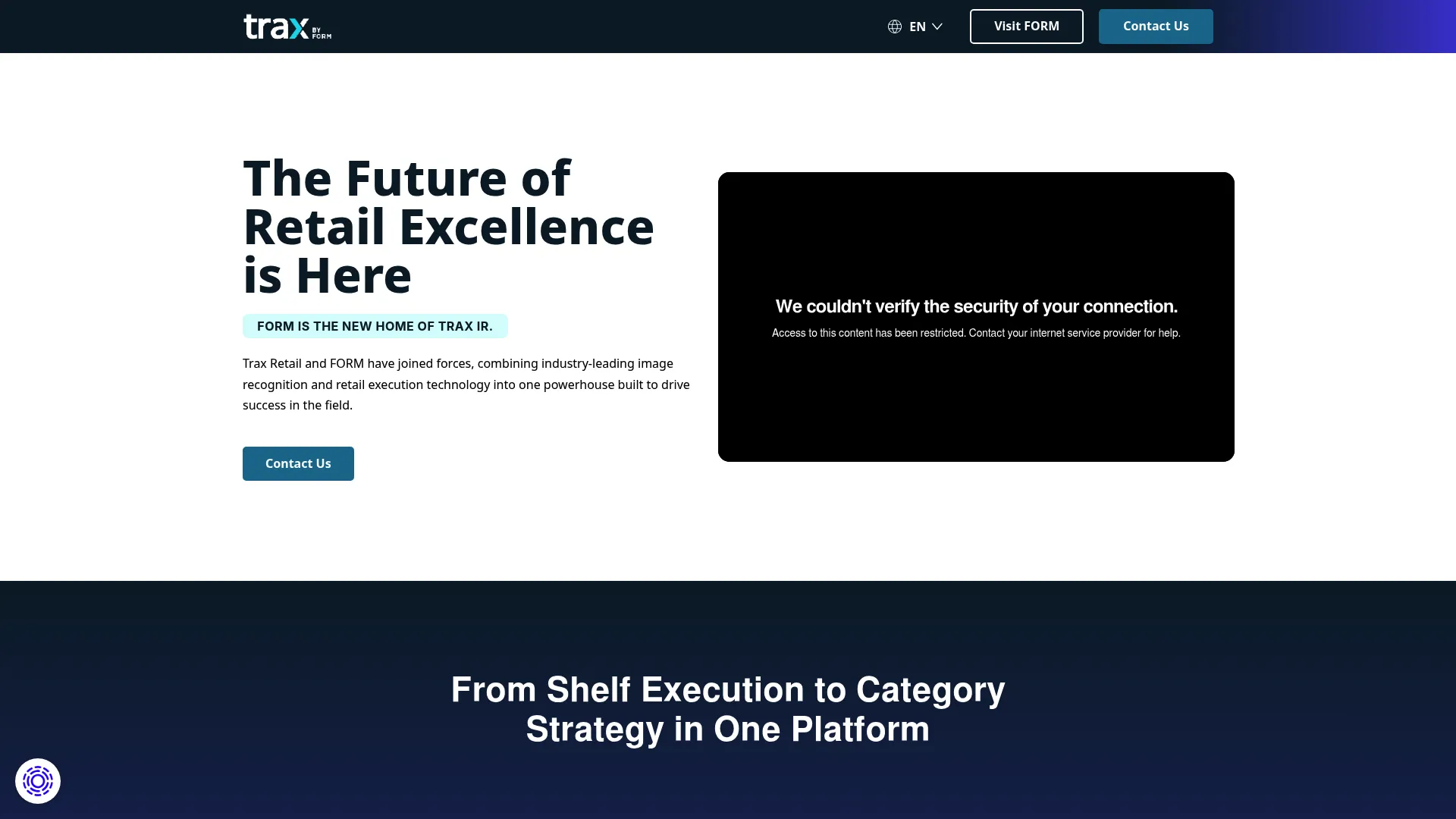 Planorama shelf analytics software homepage, now part of Trax