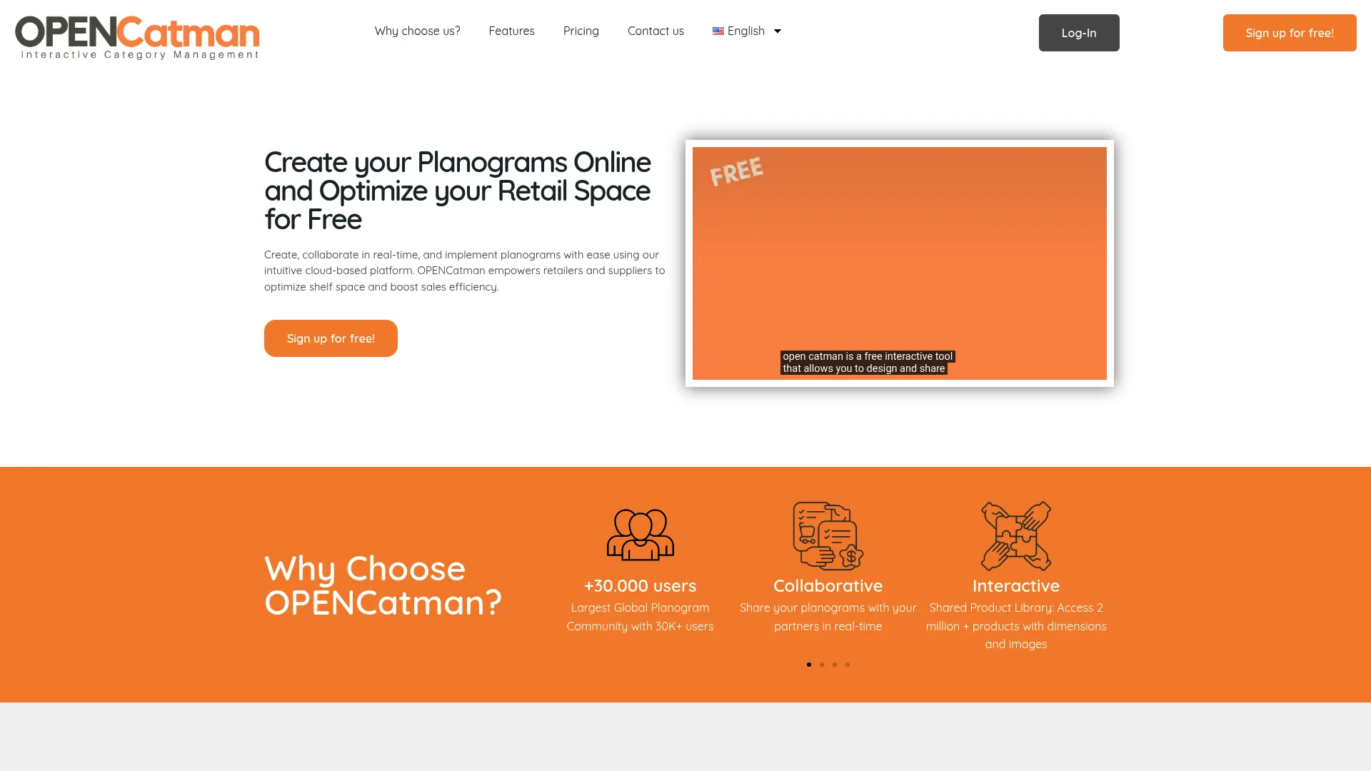OPENCatman collaborative planogram software homepage