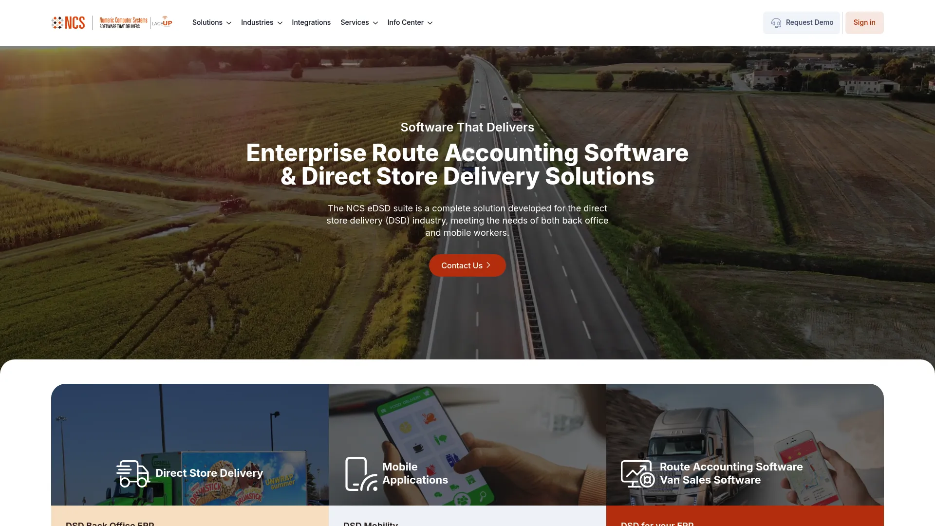 NCS eDSD route accounting software homepage