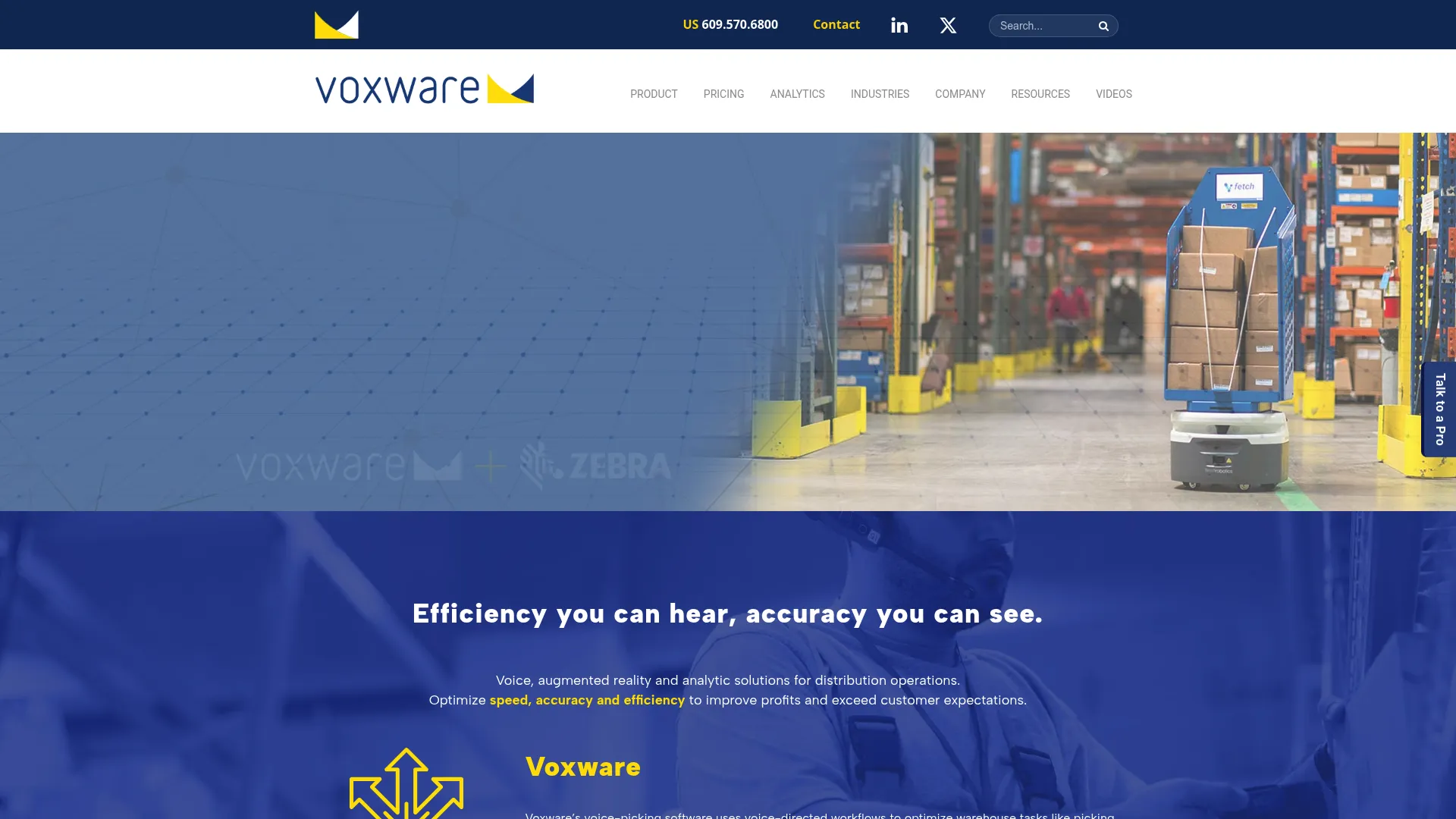 Voxware voice picking software homepage