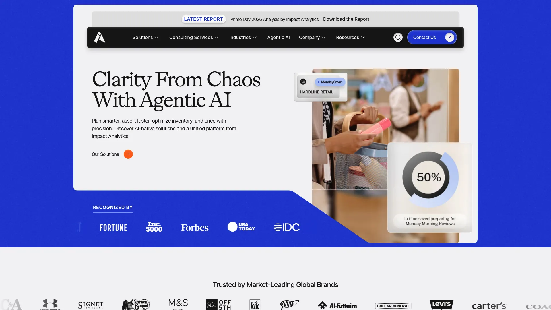 Impact Analytics AI retail planning homepage