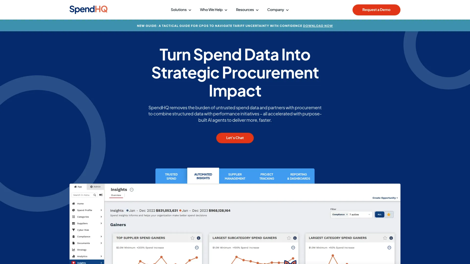 SpendHQ spend intelligence platform homepage