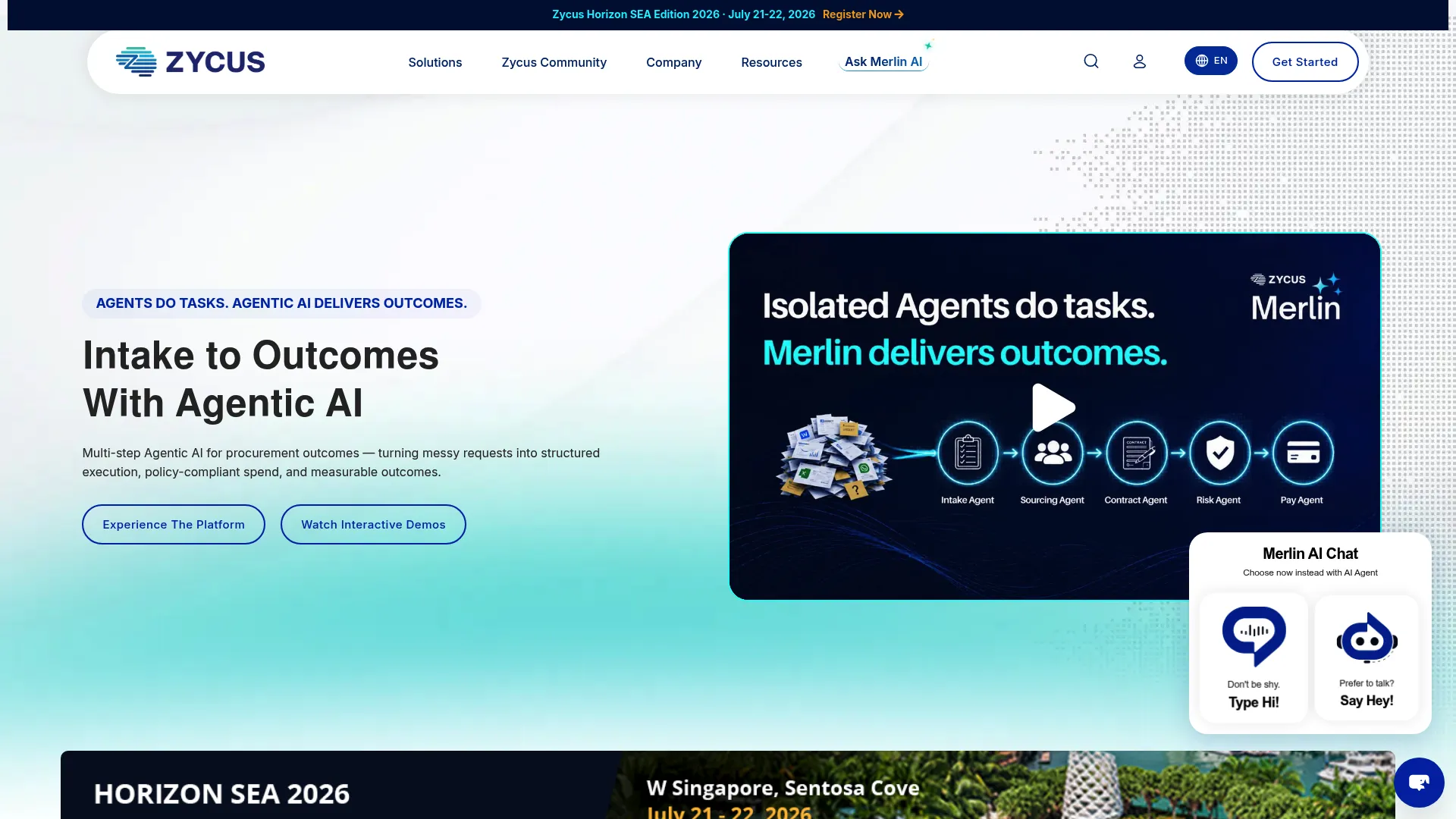 Zycus AI source-to-pay procurement platform homepage