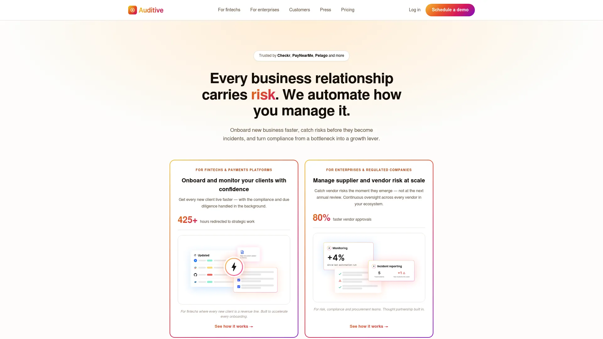 Auditive vendor risk and trust exchange platform