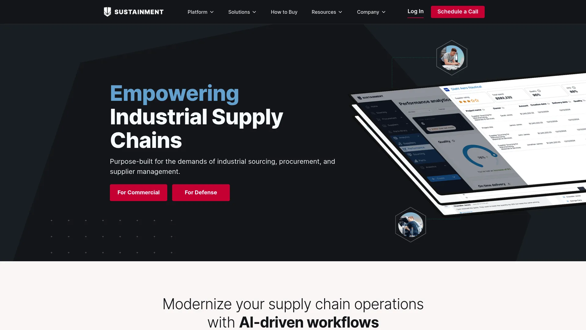 Sustainment strategic sourcing software for manufacturers homepage