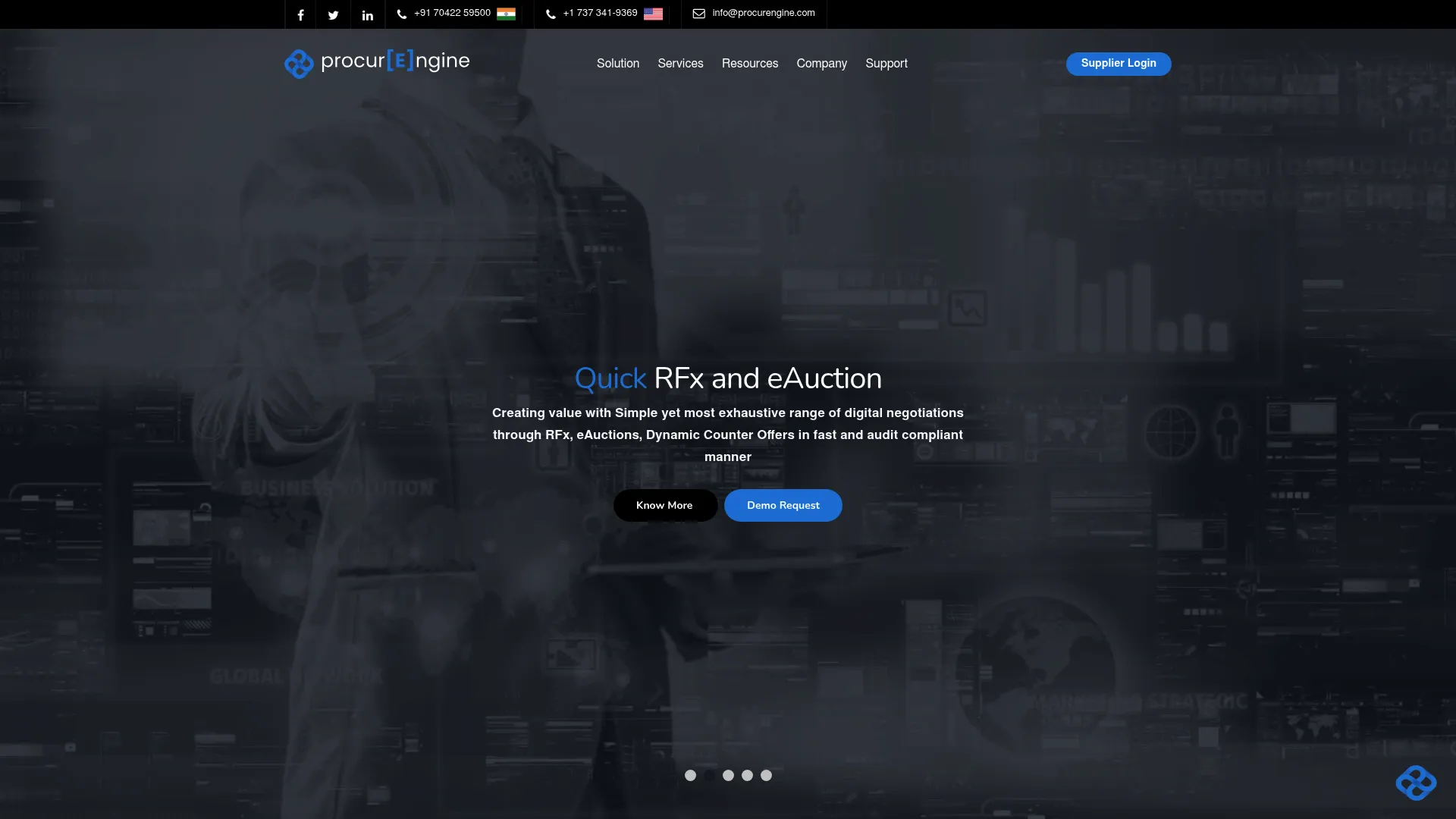 ProcurEngine e-procurement and e-negotiation software homepage