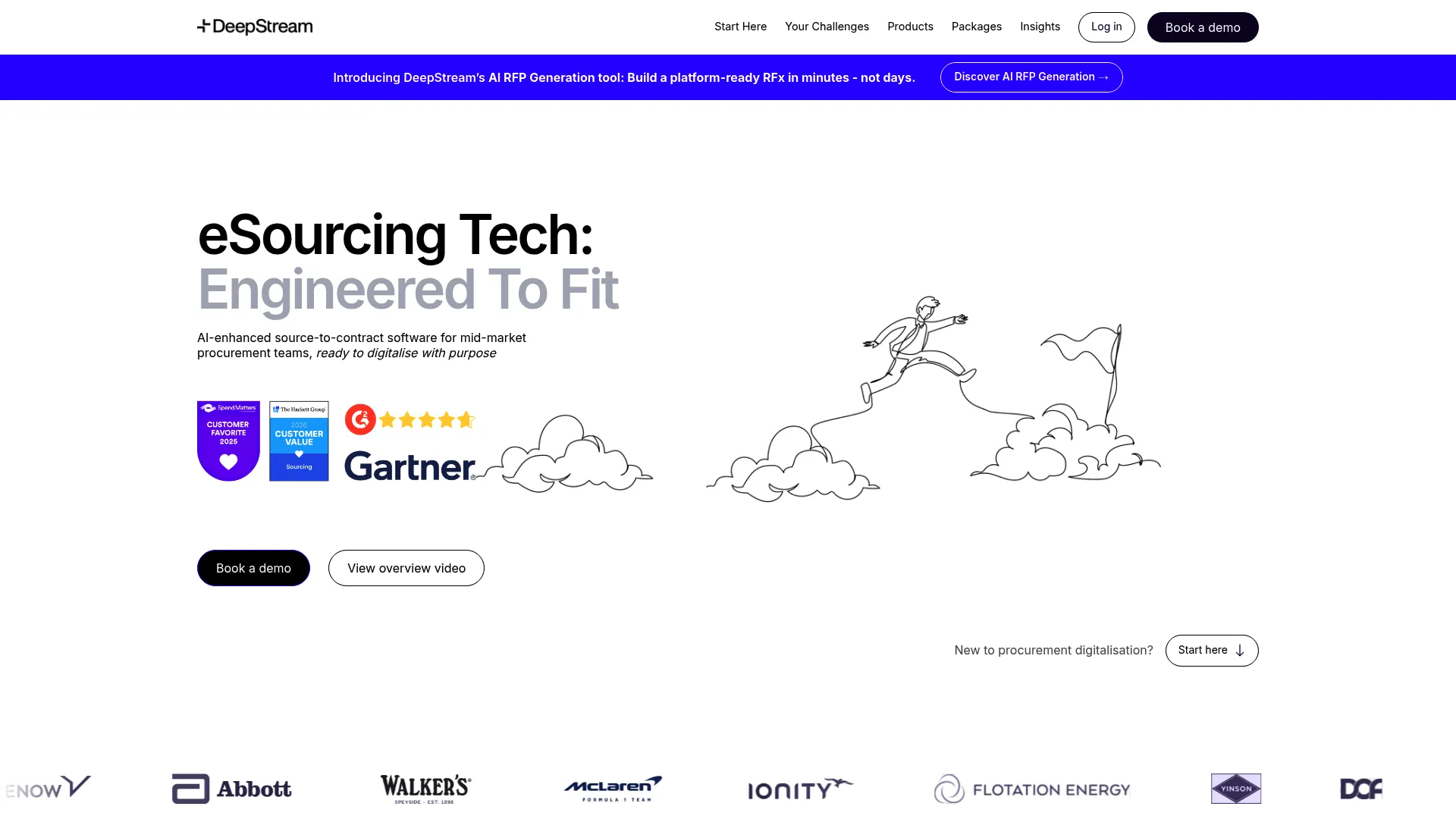 DeepStream e-sourcing and RFx software homepage