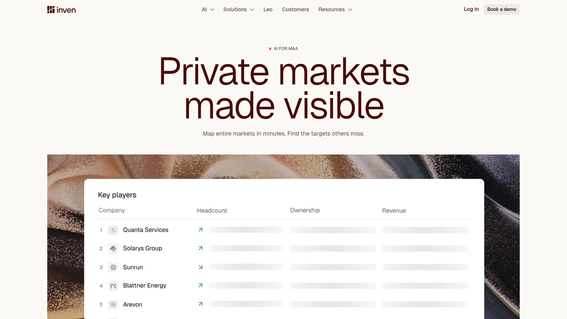 Inven AI-native deal sourcing and company intelligence platform homepage