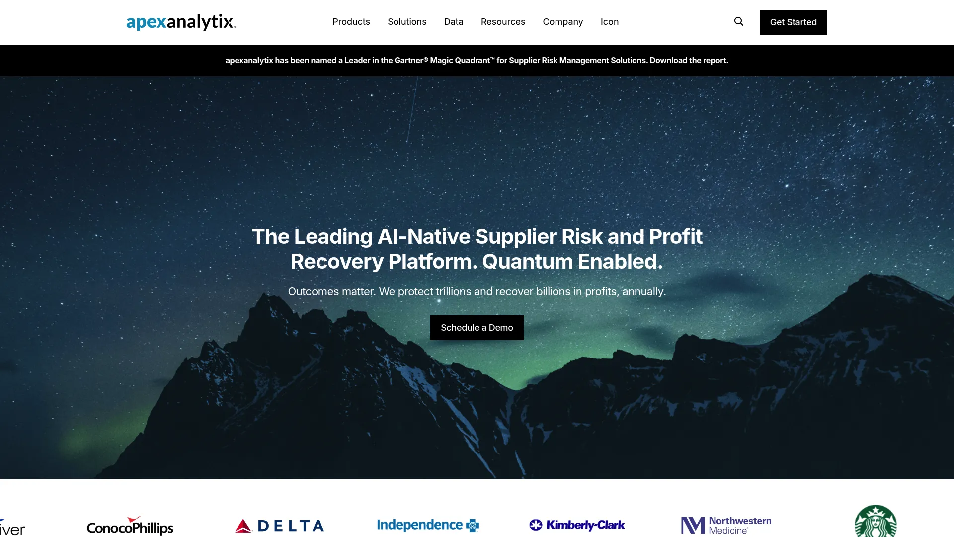 Apexanalytix supplier management platform homepage