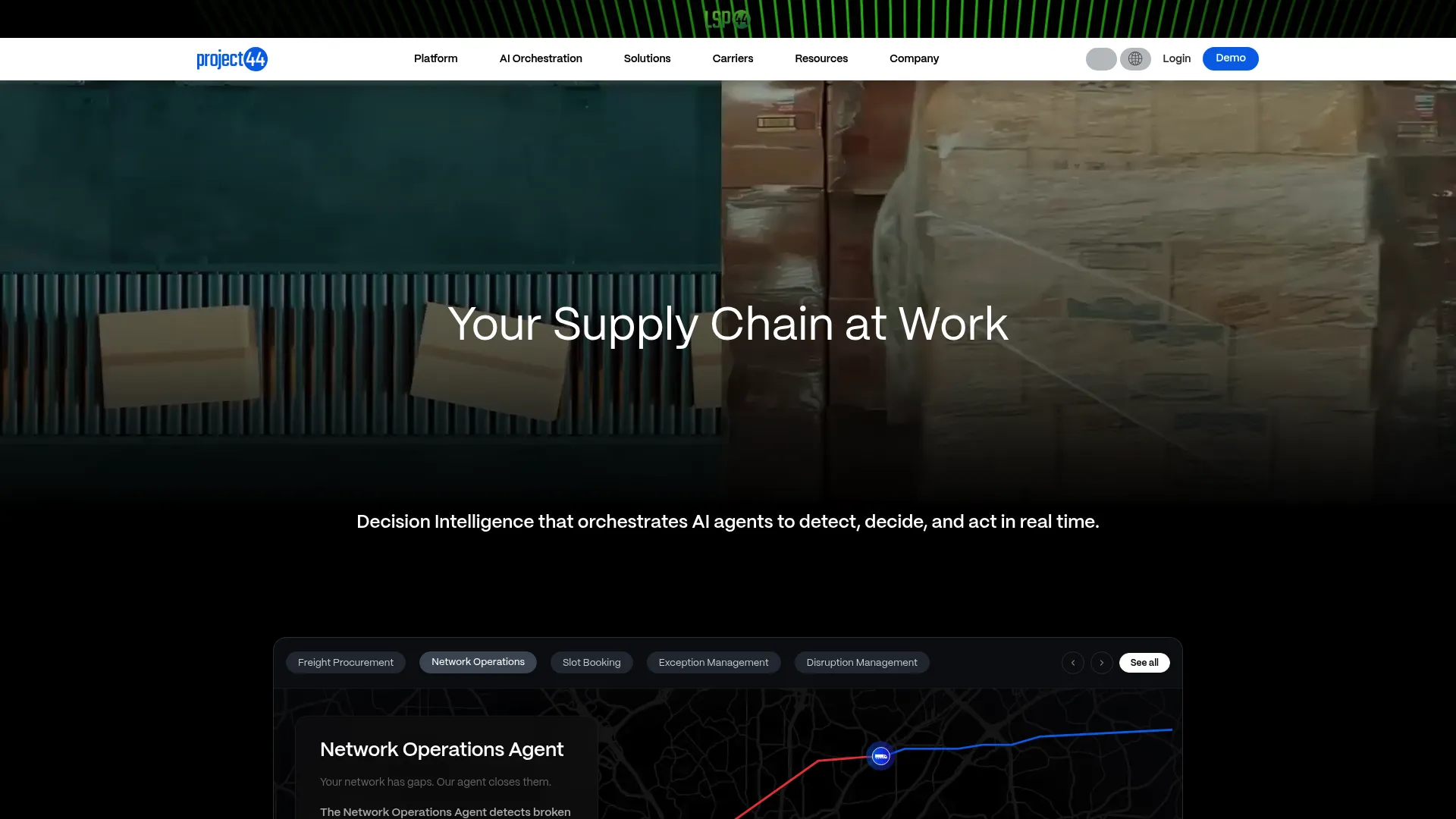 project44 supply chain visibility platform homepage