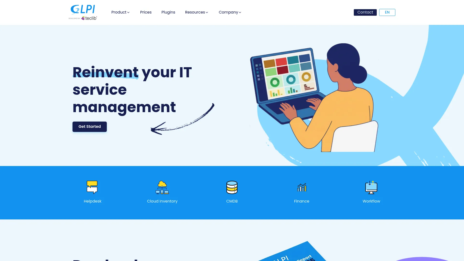GLPI open source ITSM and asset management homepage