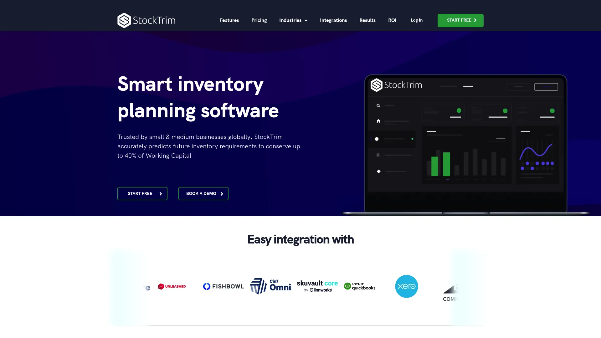 StockTrim inventory forecasting and planning interface