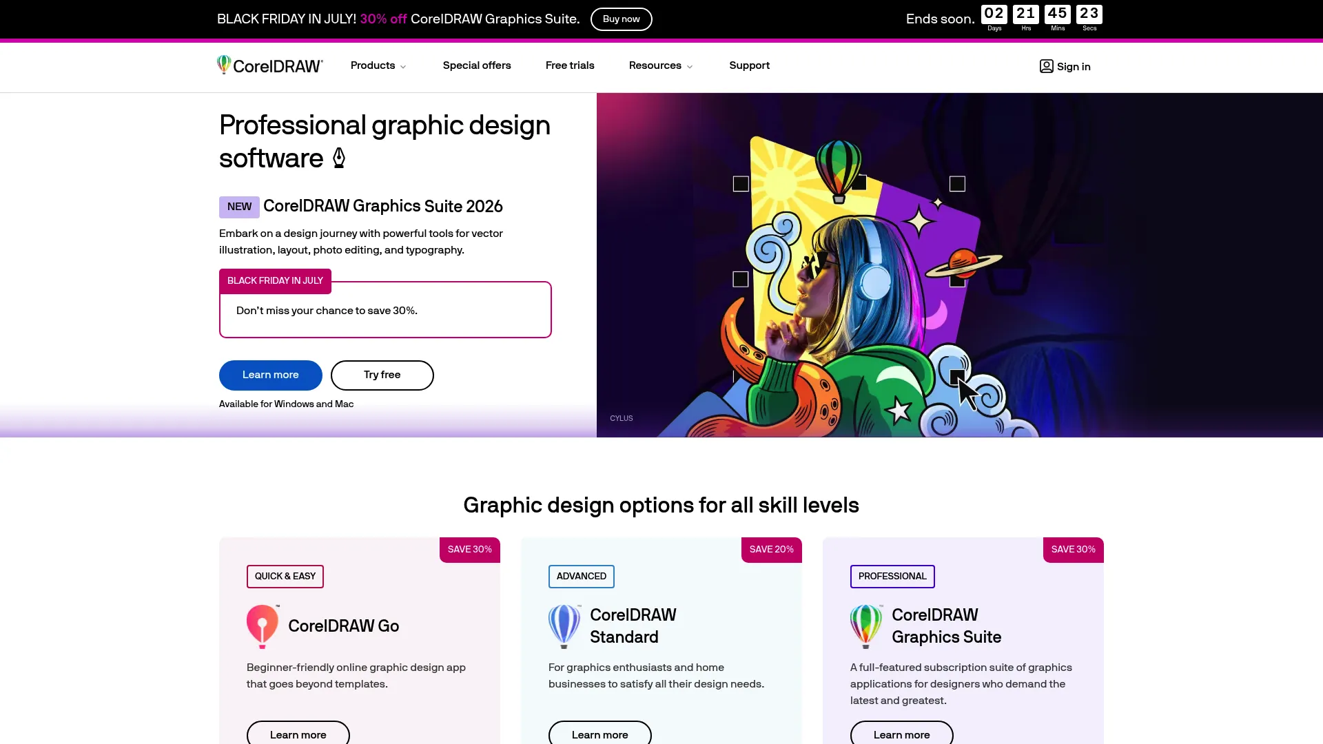 CorelDRAW Graphics Suite design interface
