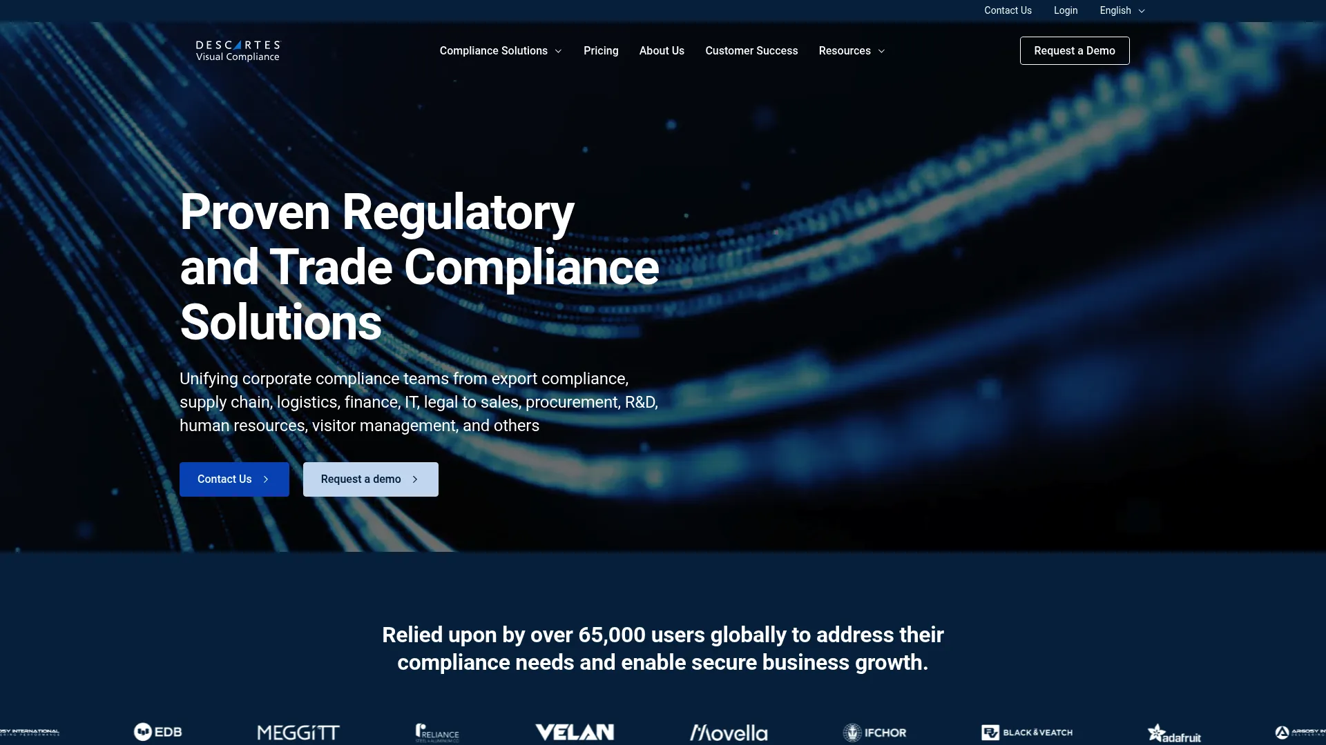 Visual Compliance denied party screening page