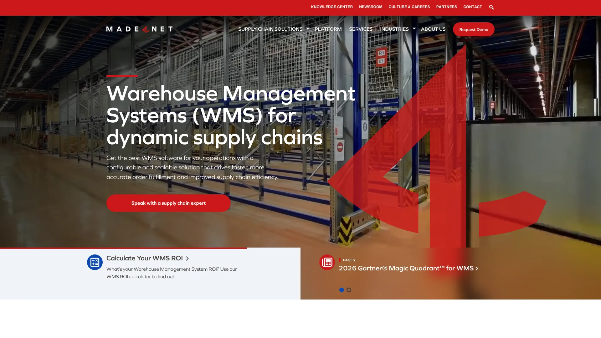 Made4net warehouse management and execution software homepage