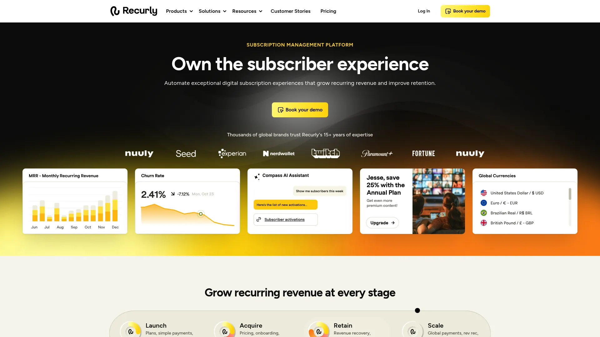 Recurly subscription management and recurring billing platform