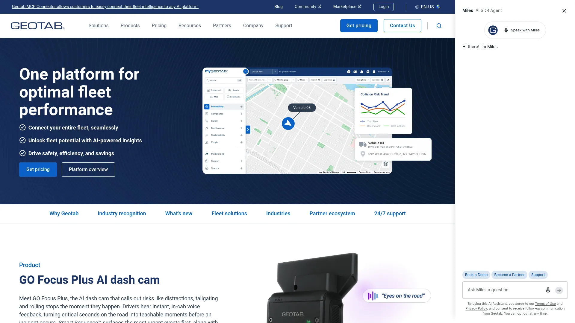 Geotab fleet telematics and tracking platform