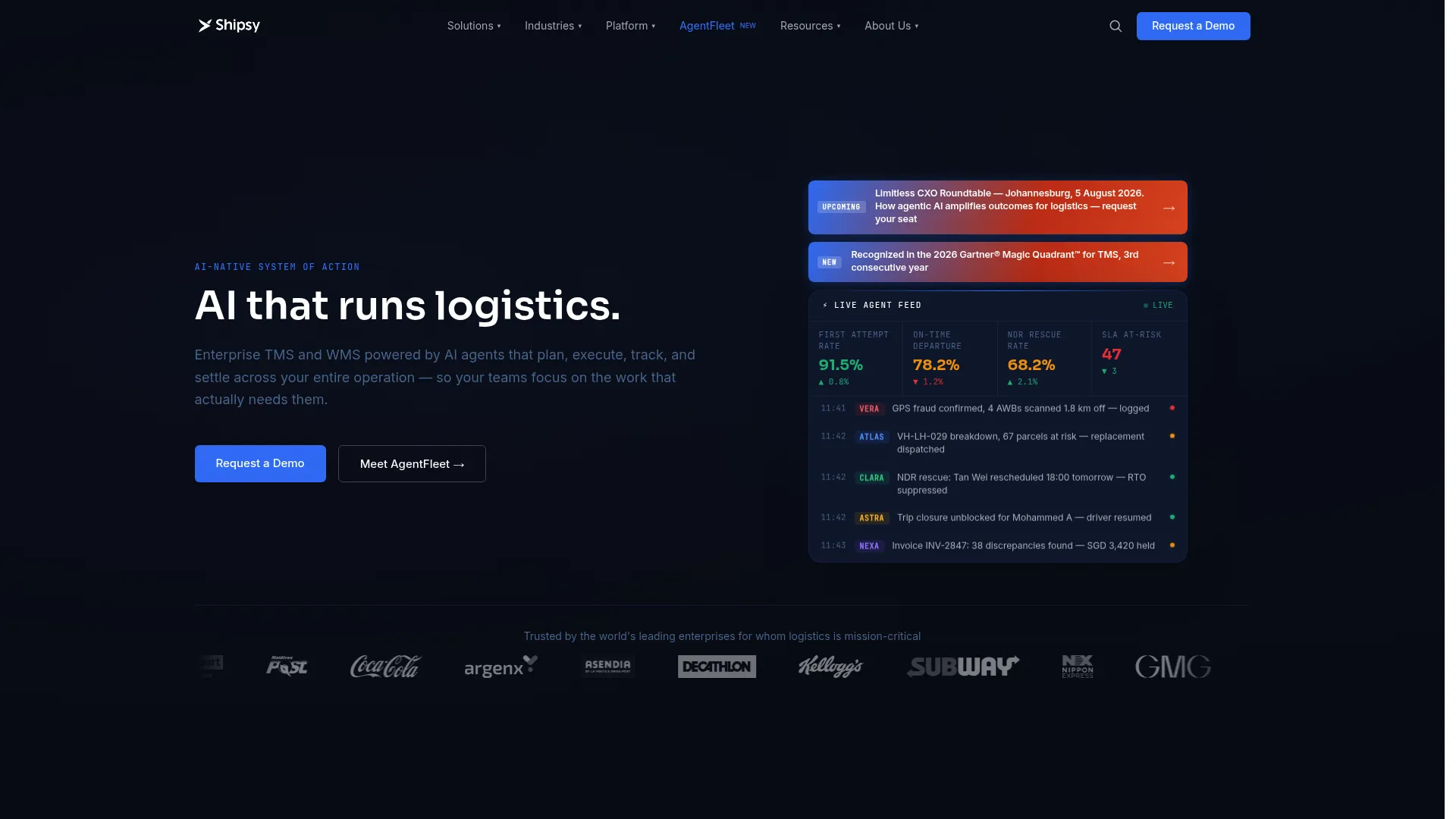 Shipsy logistics and supply chain platform