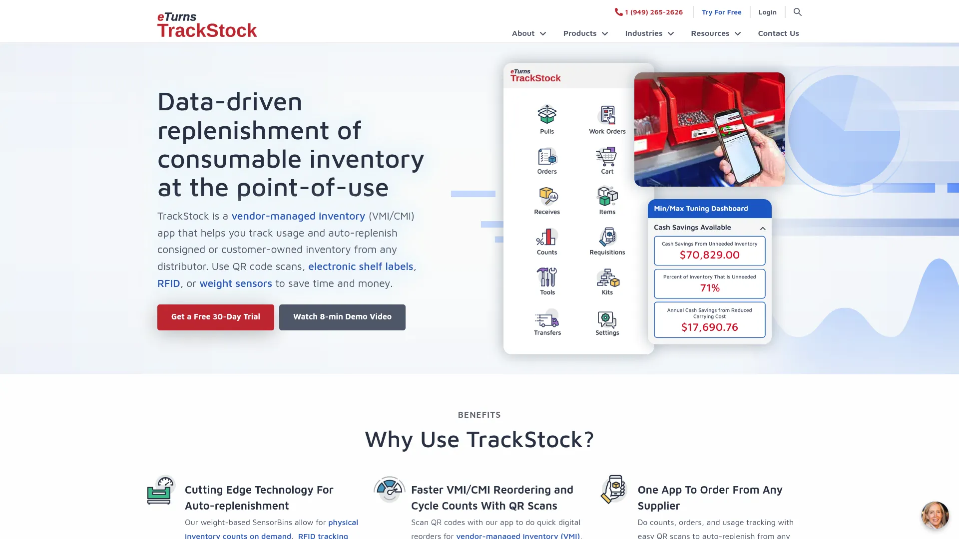 eTurns TrackStock inventory replenishment app