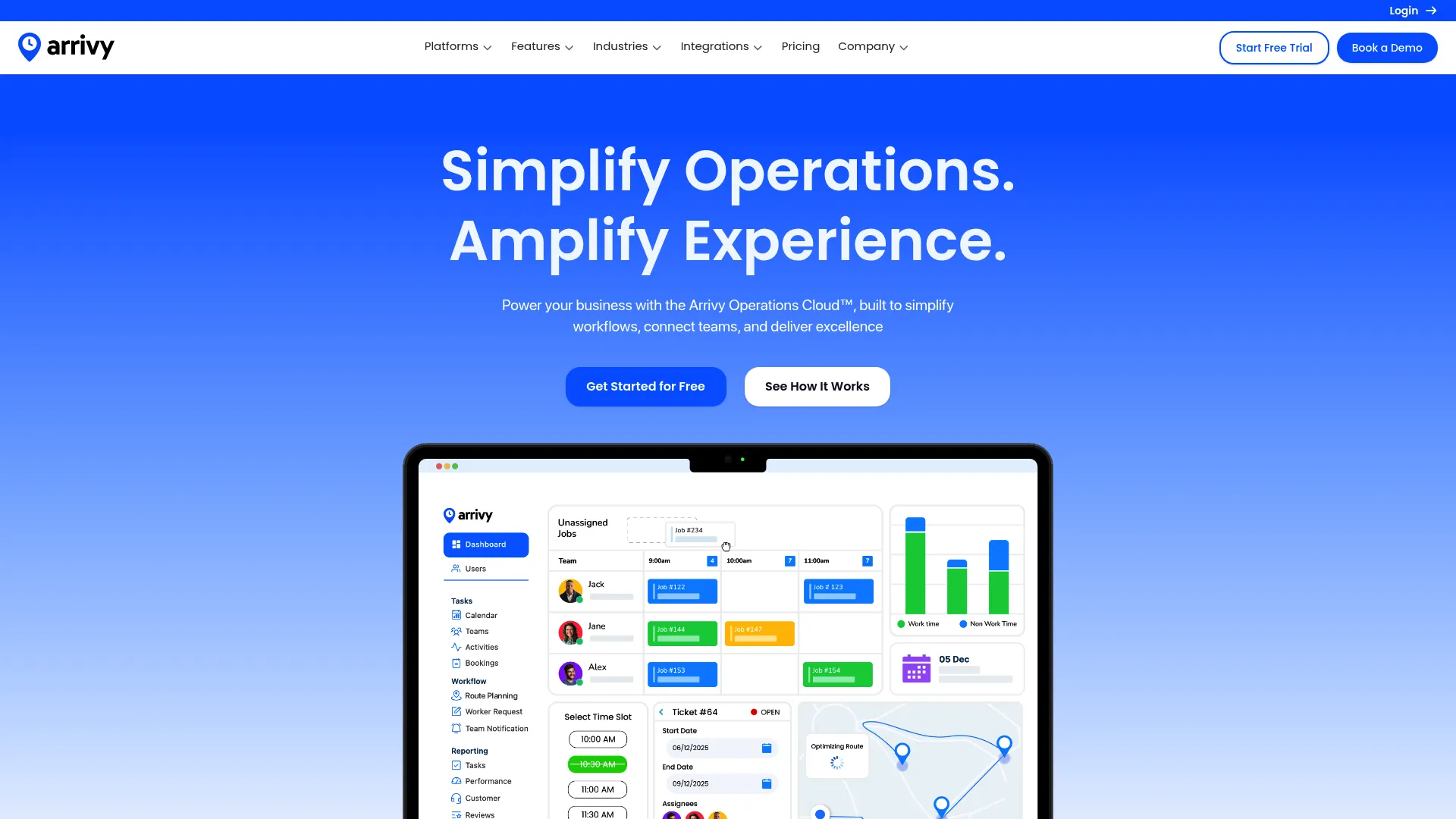 Arrivy field service and operations scheduling software